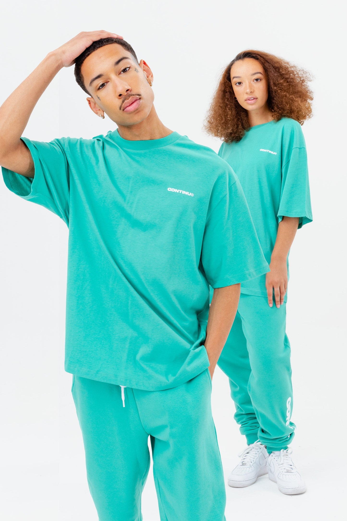 CONTINU8 TURQUOISE OVERSIZED T-SHIRT