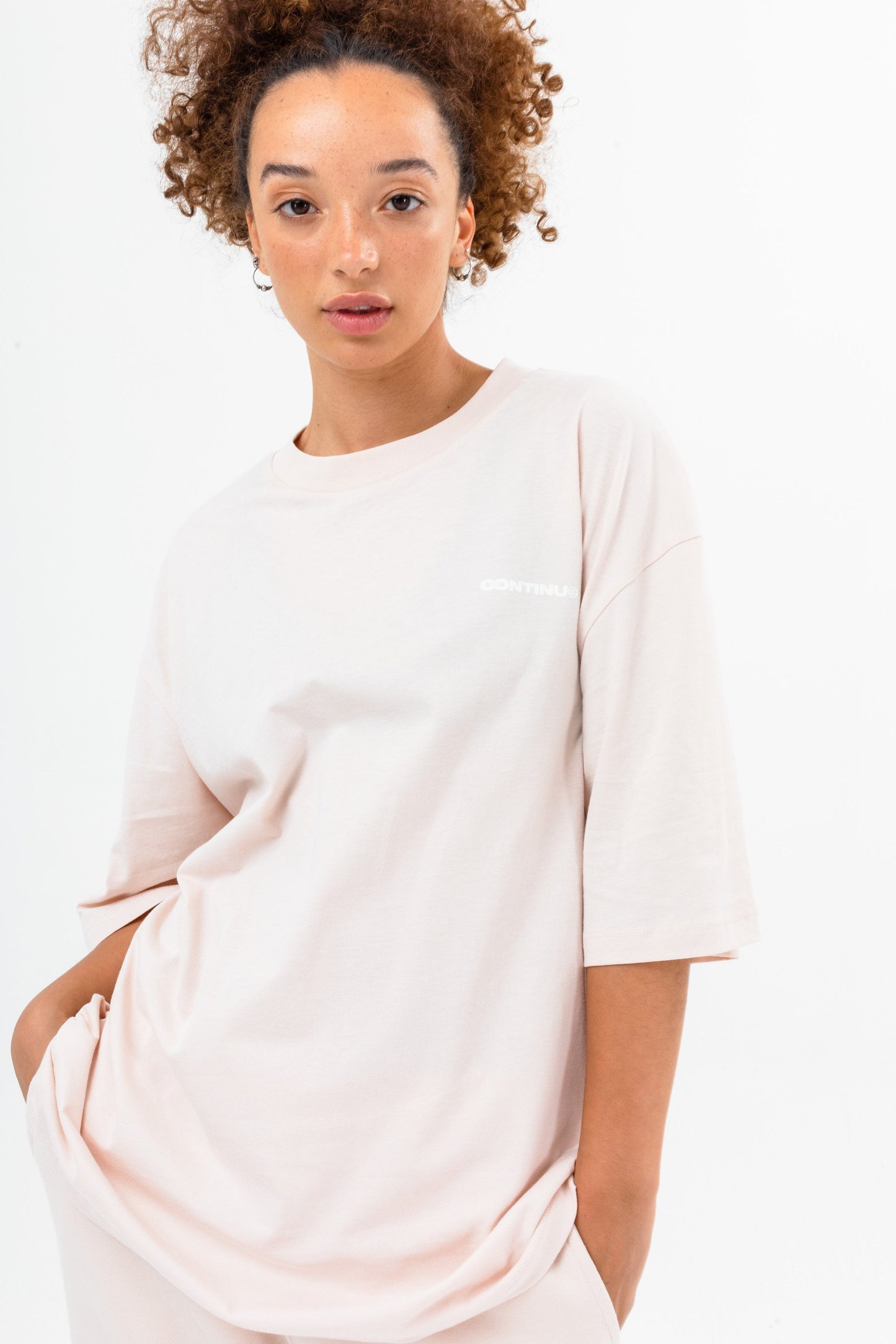 CONTINU8 BLUSH PINK OVERSIZED T-SHIRT