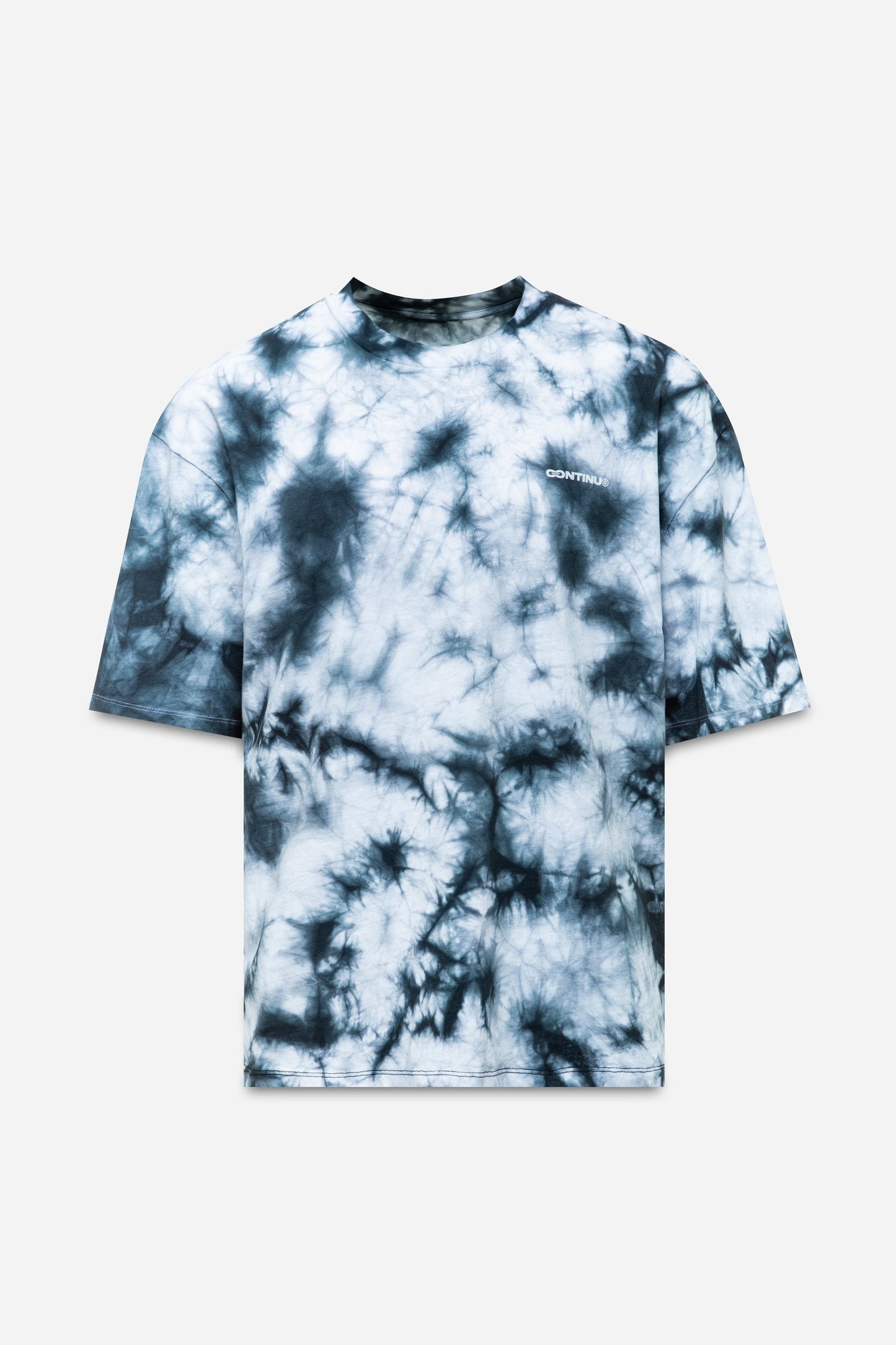 CONTINU8 WHITE BLACK OVERSIZED TIE DYE T-SHIRT