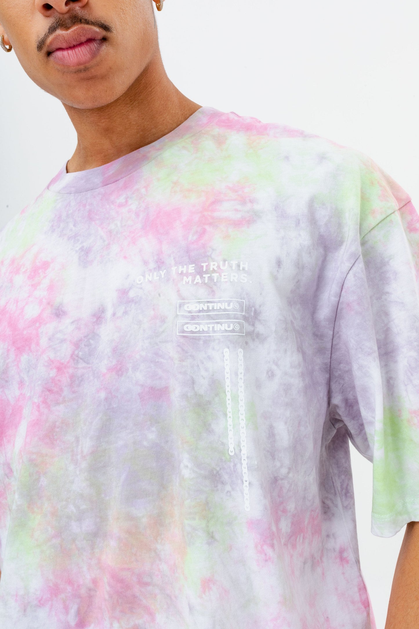 CONTINU8 PINK TIE DYE OVERSIZED T-SHIRT