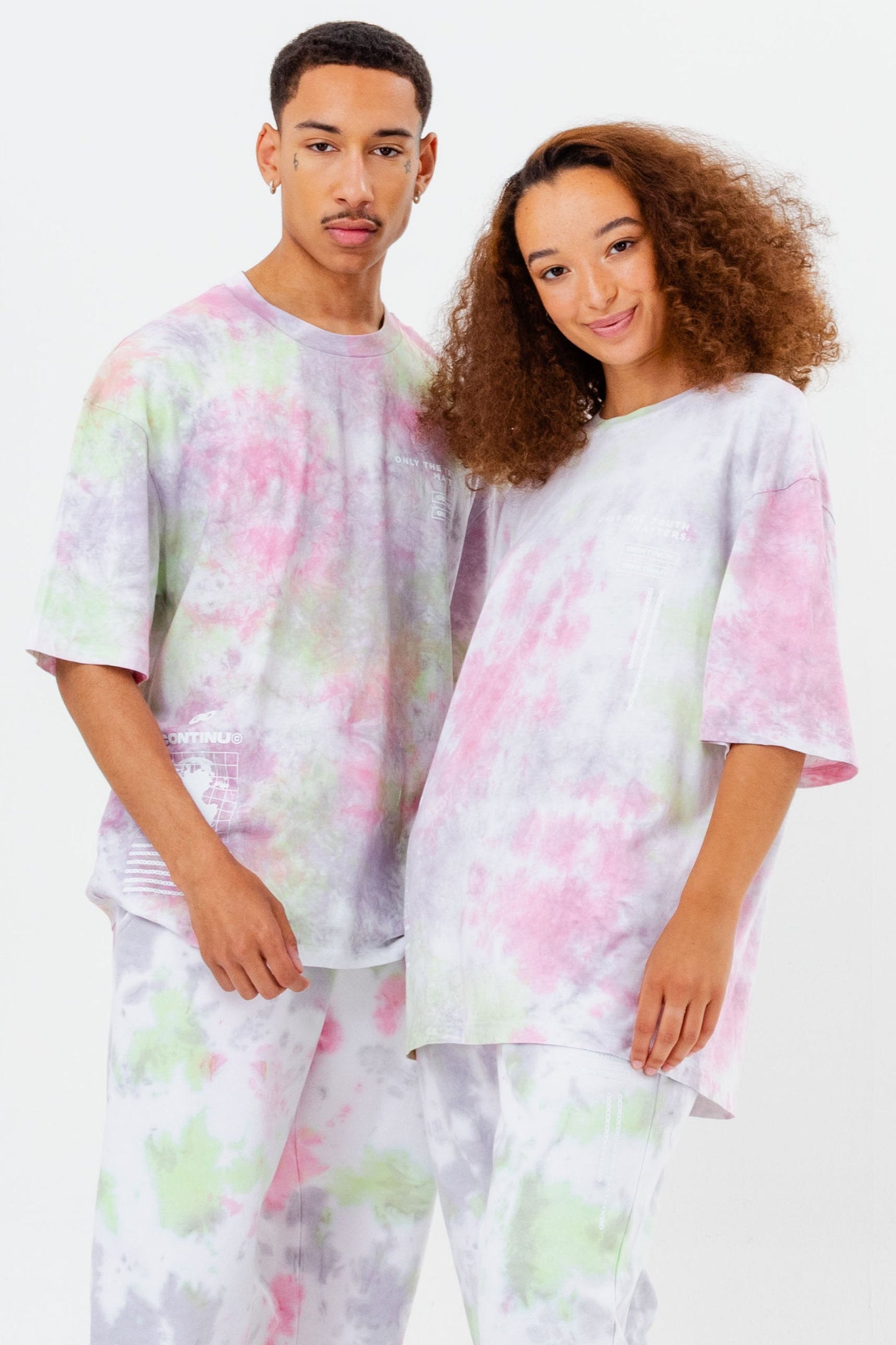 CONTINU8 PINK TIE DYE OVERSIZED T-SHIRT