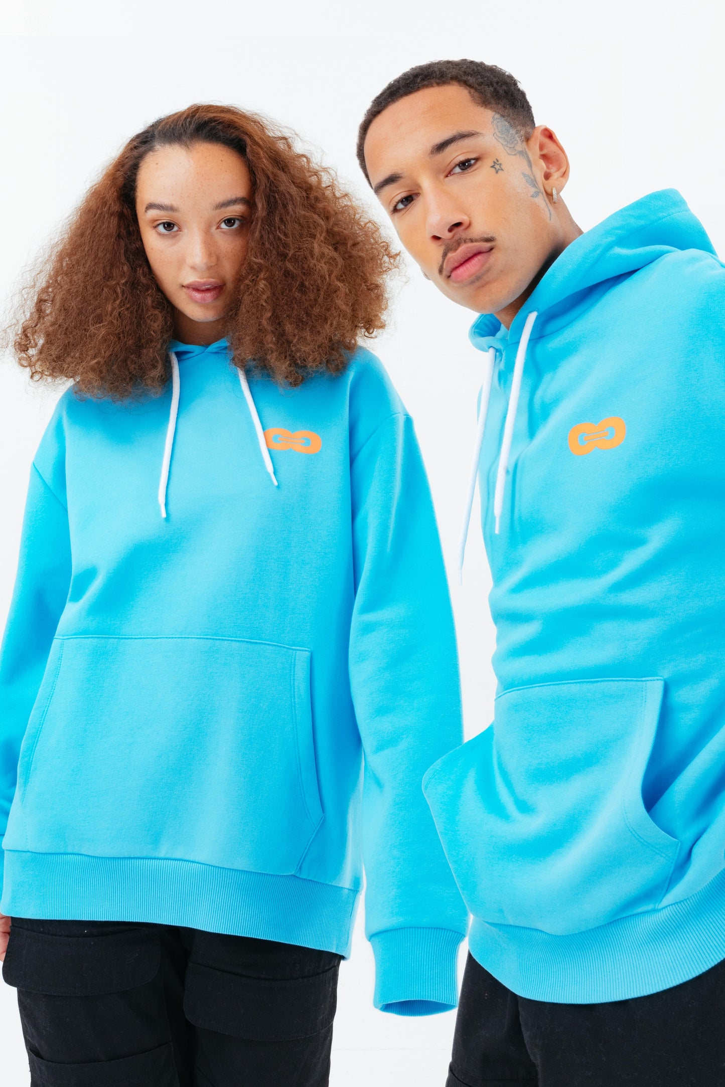 CONTINU8 BLUE OVERSIZED PULLOVER HOODIE