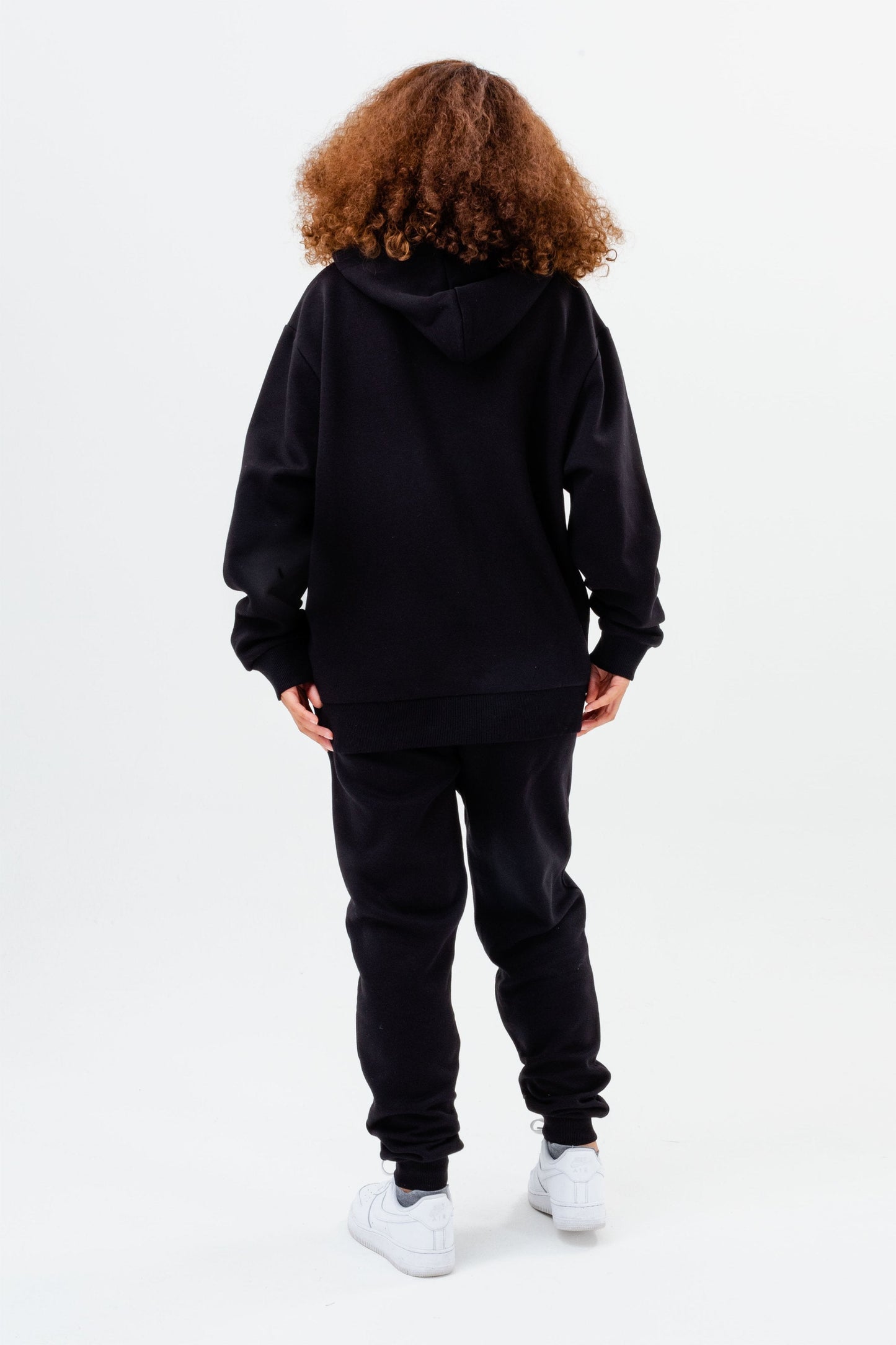 CONTINU8 BLACK OVERSIZED PULLOVER HOODIE