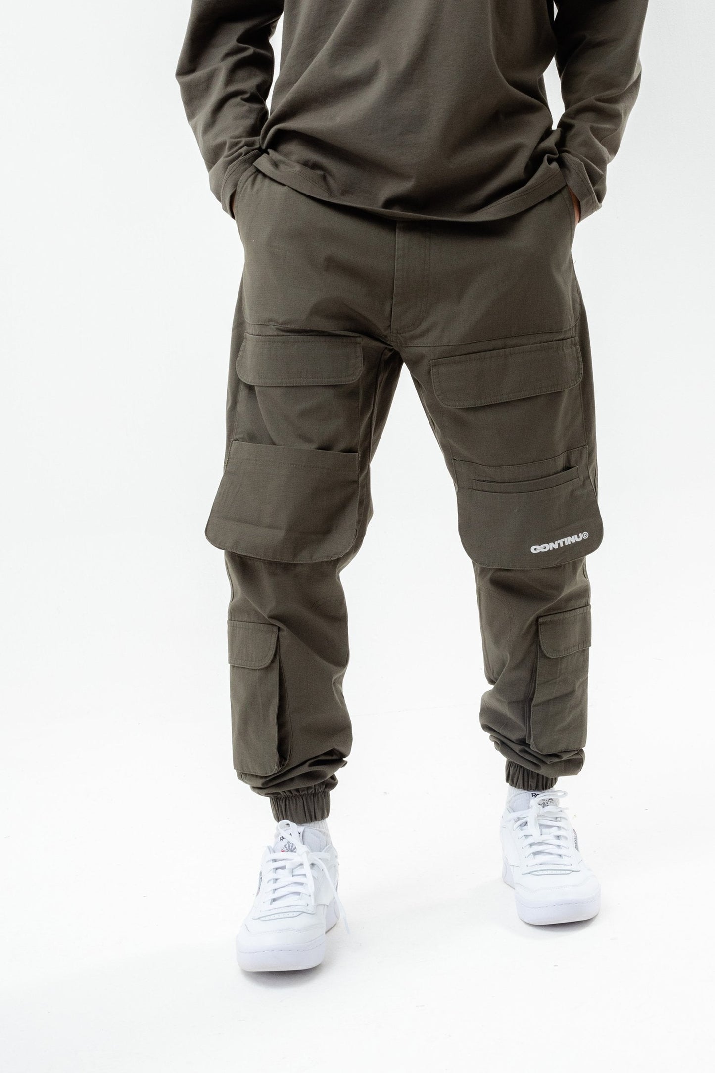 CONTINU8 KHAKI CARGO PANTS