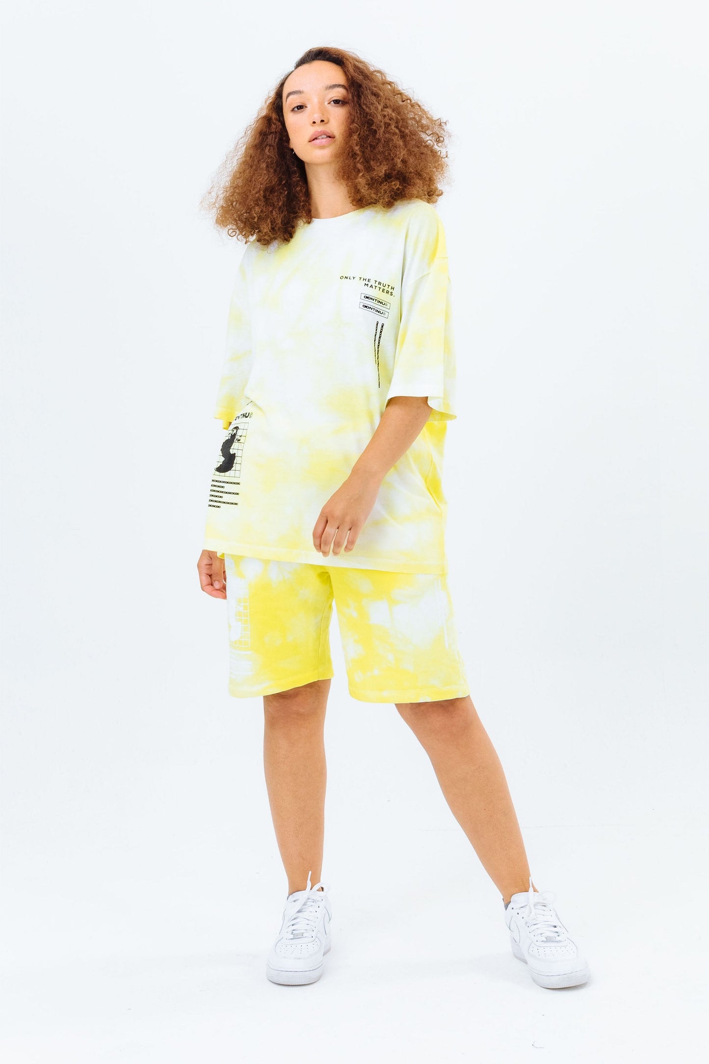 CONTINU8 YELLOW TIE DYE JERSEY SHORTS