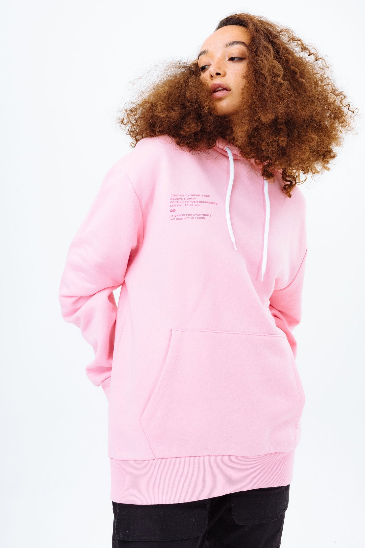 CONTINU8 TONAL PINK GRAPHIC OVERSIZED HOODIE