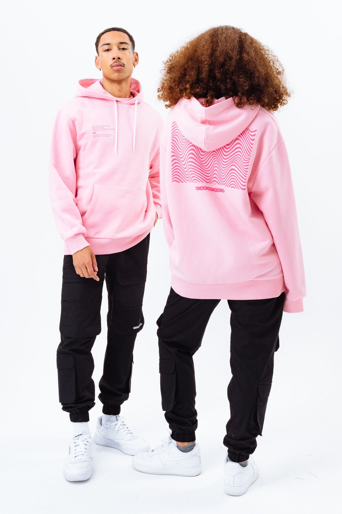 CONTINU8 TONAL PINK GRAPHIC OVERSIZED HOODIE