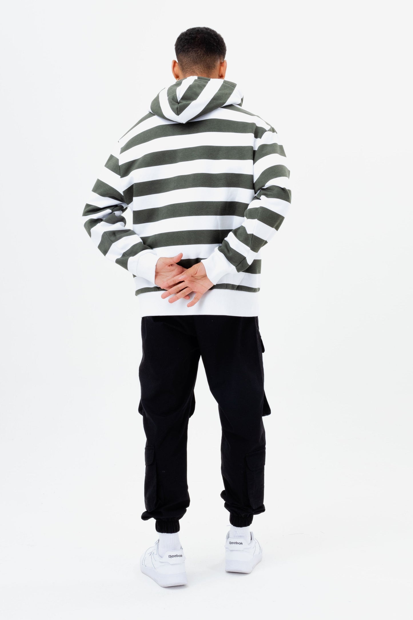 CONTINU8 KHAKI STRIPE OVERSIZED HOODIE