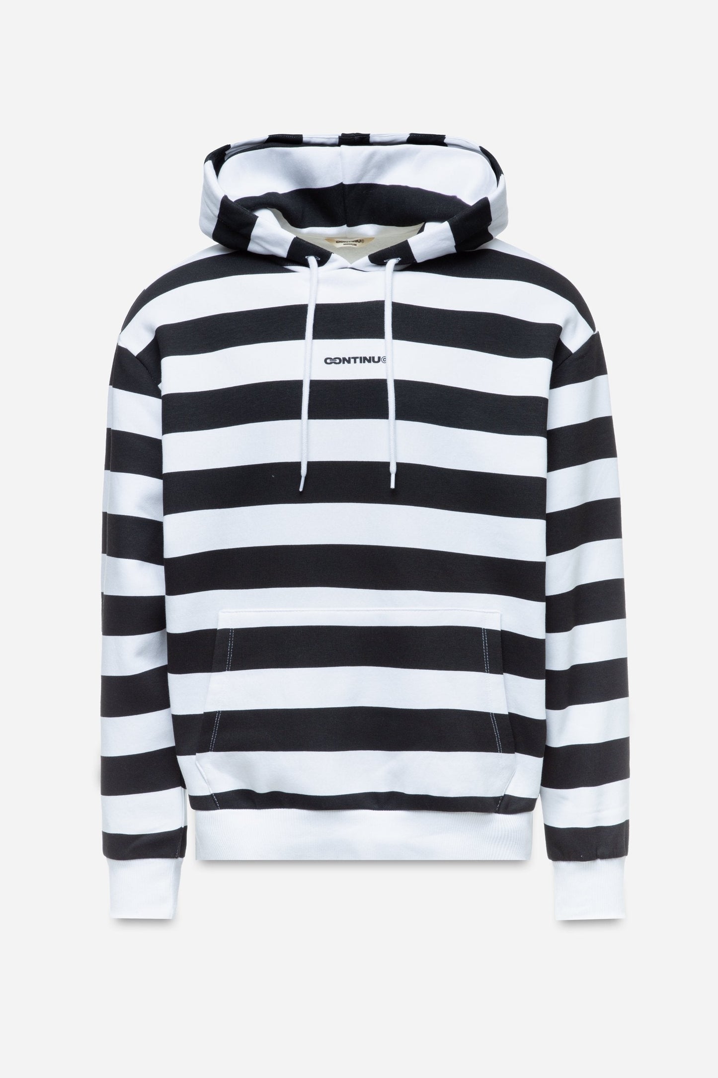 CONTINU8 WHITE BLACK OVERSIZED HOODIE