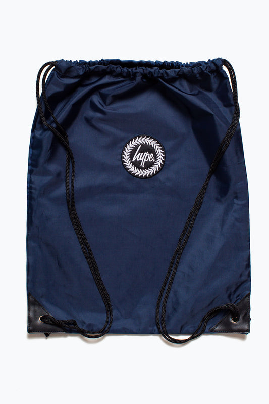 HYPE NAVY CREST DRAWSTRING BAG