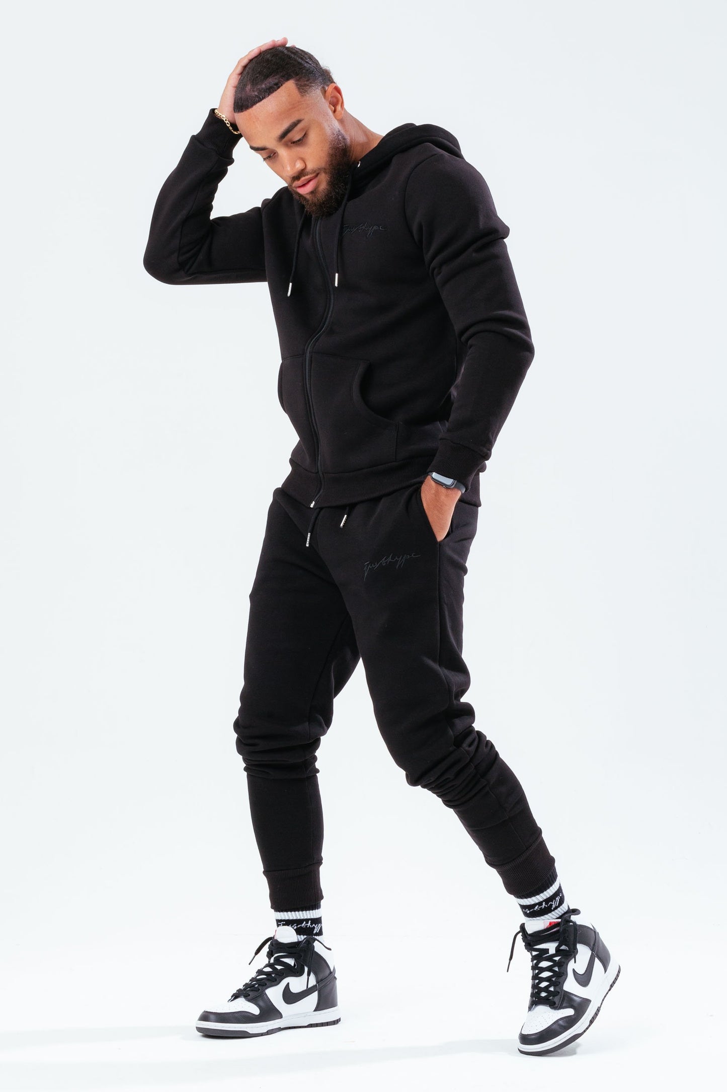 HYPE BLACK SCRIBBLE ZIP MEN'S TRACKSUIT SET