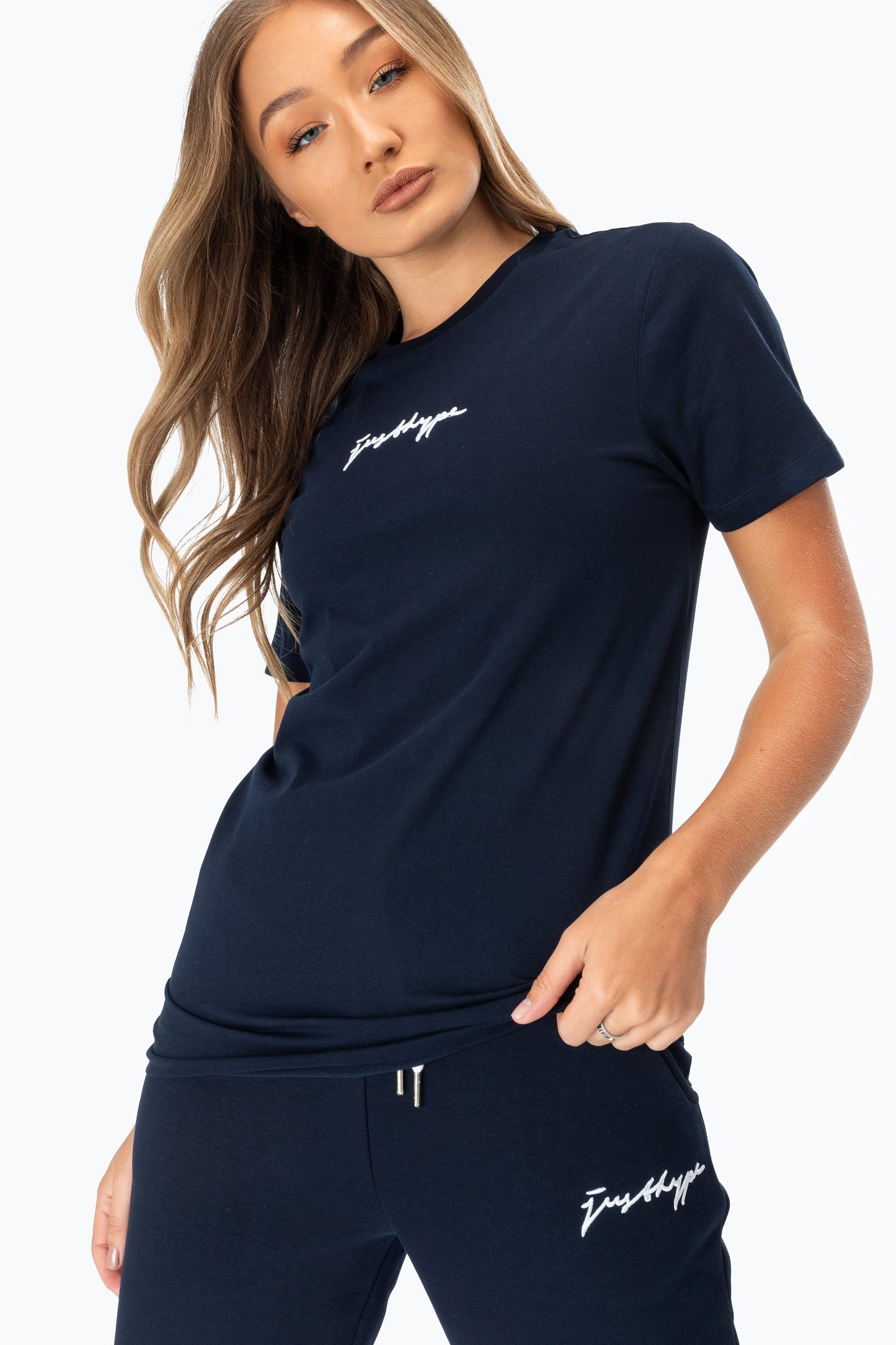 HYPE NAVY SCRIBBLE WOMEN'S T-SHIRT