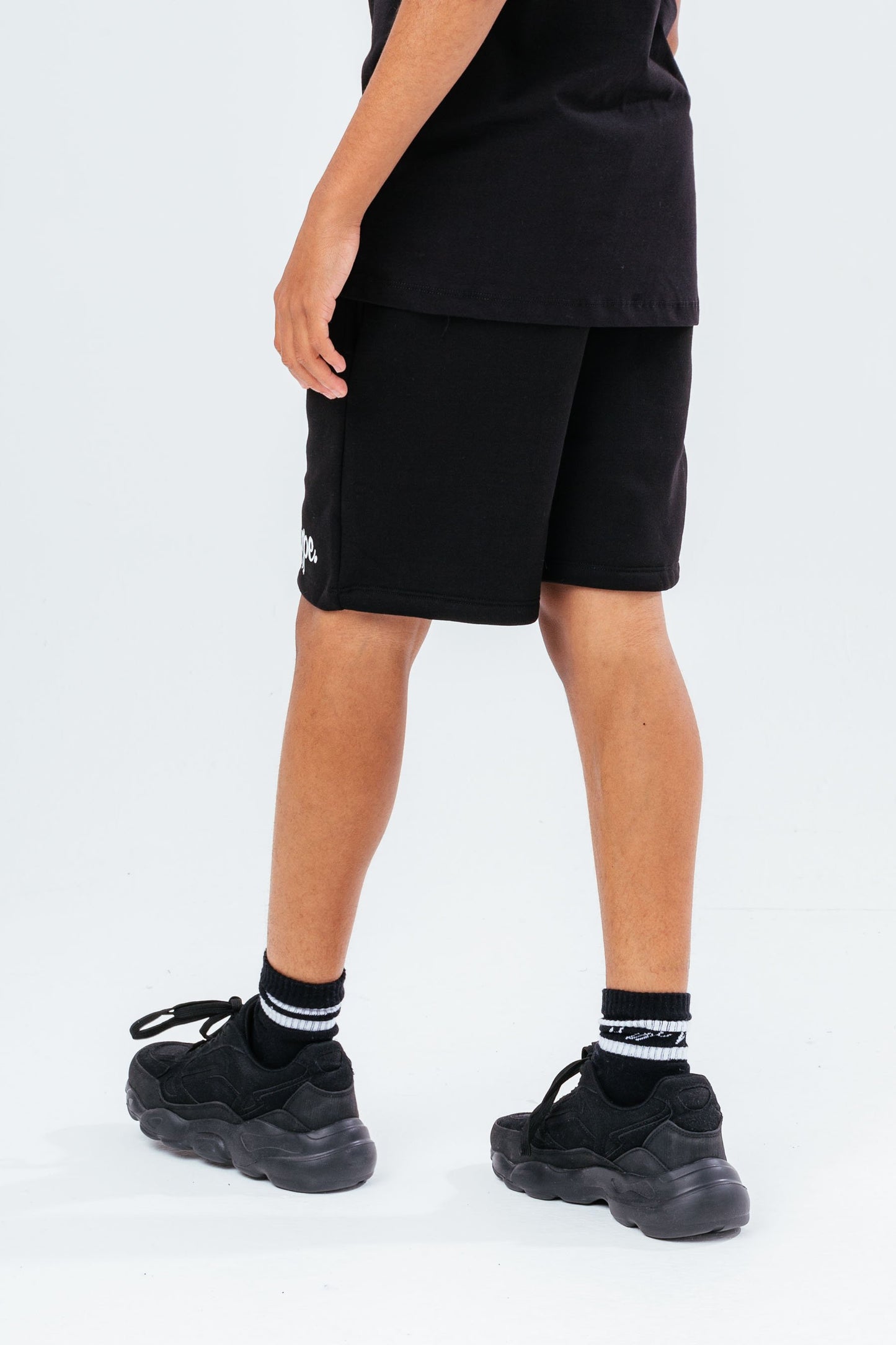 HYPE BOYS BLACK SCRIPT SHORTS