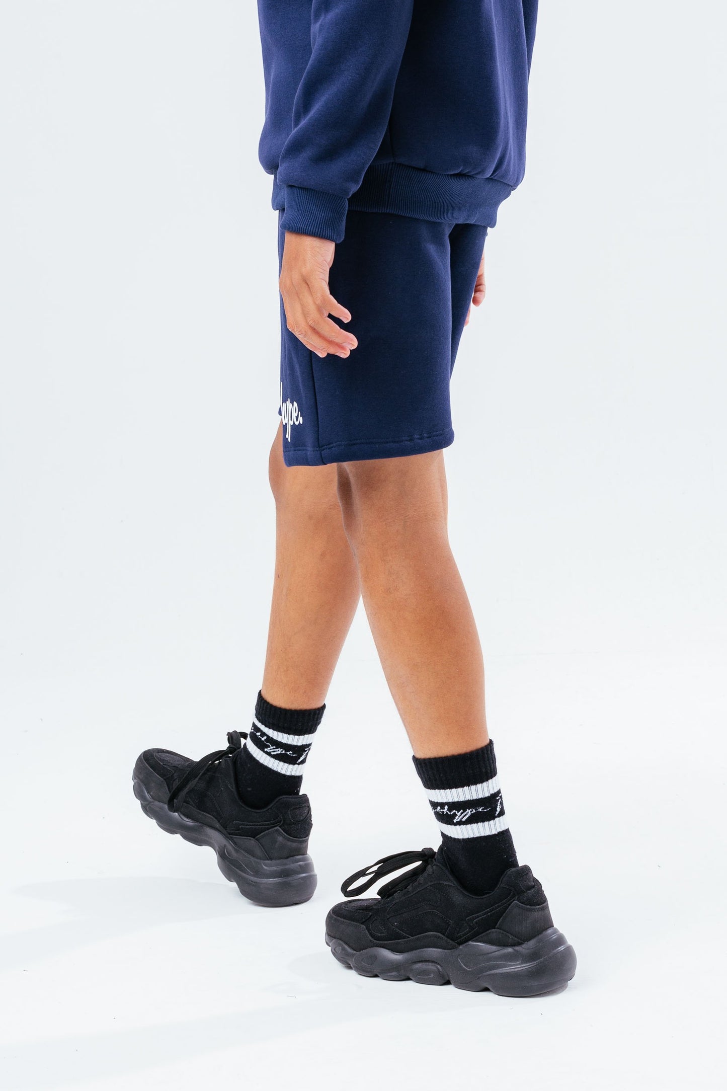 HYPE BOYS NAVY SCRIPT SHORTS