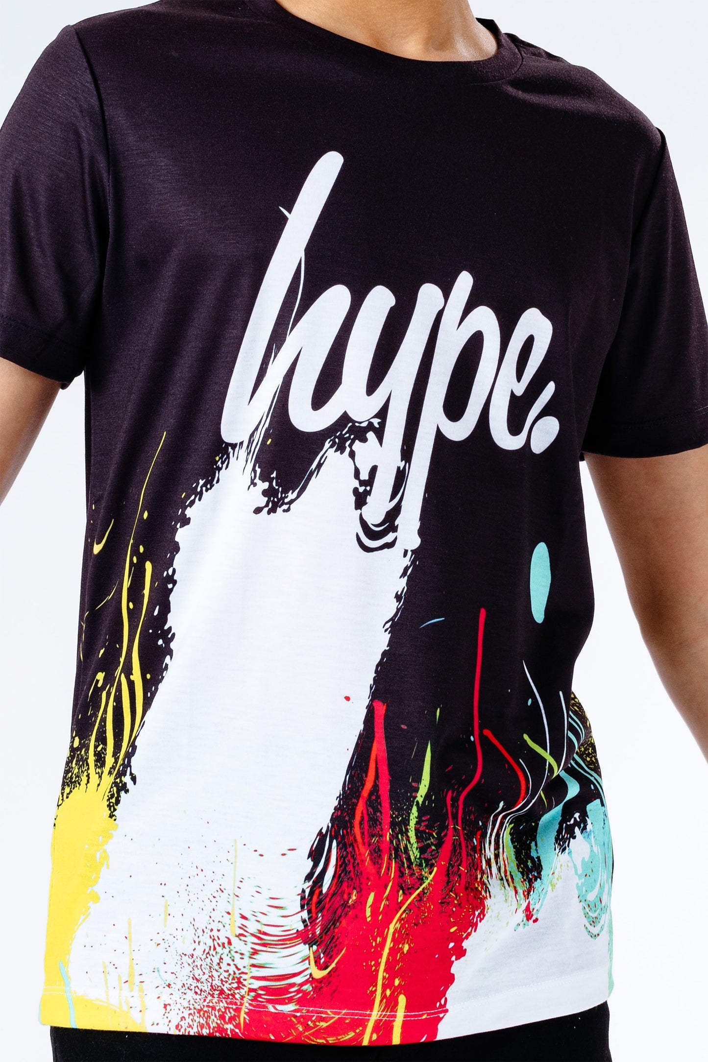 Hype Invert Black Spray Drips Kids T-Shirt