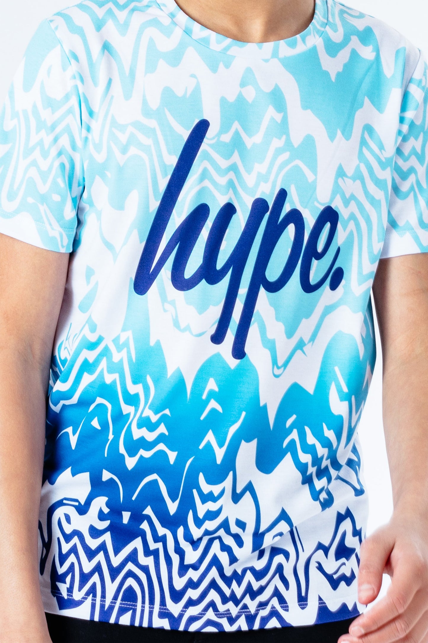 Hype Blue Zig Zag Drips Kids T-Shirt