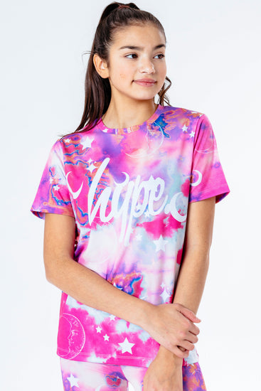 Hype Pink Cloud Mystic Kids T-Shirt