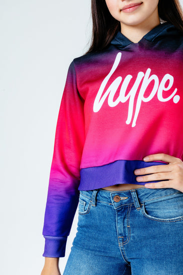 Hype Pretty Fade Kids Crop Pullover Hoodie