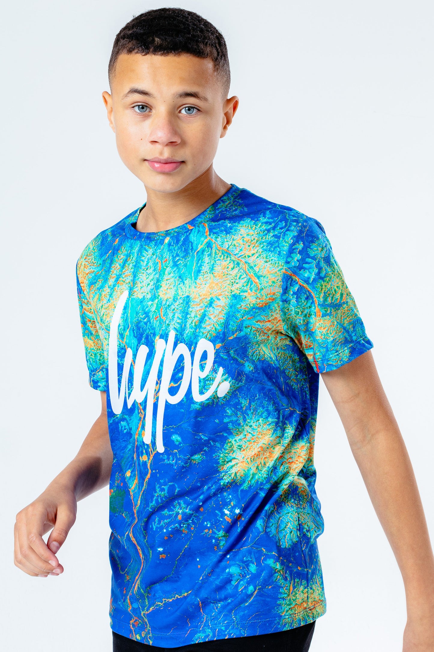 Hype Cobalt Abstract Kids T-Shirt