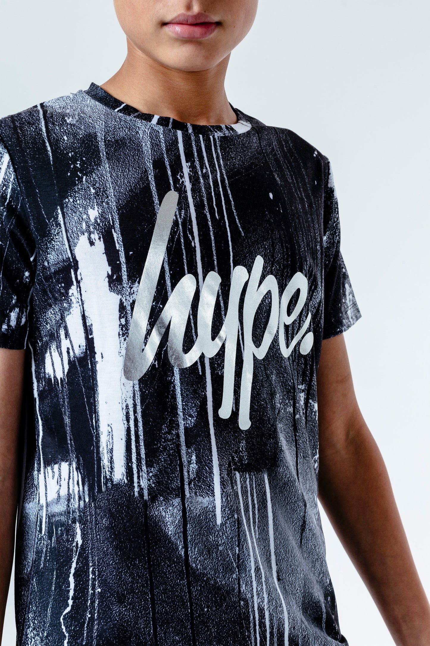 Hype Monochrome Drip Kids T-Shirt