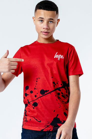 Hype Red & Black Splat Kids T-Shirt