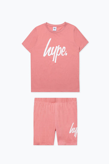 Hype Pink Kids T-Shirt & Cycle Shorts Set