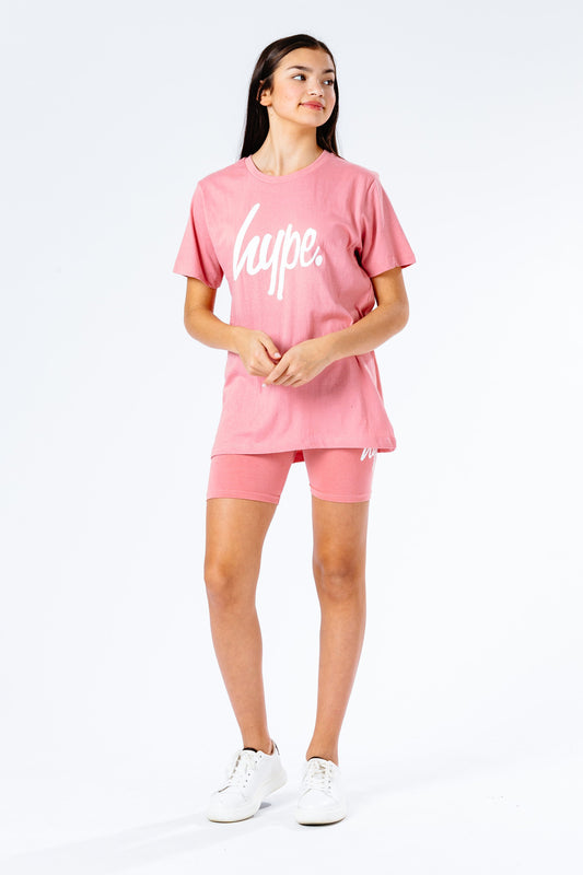 Hype Pink Kids T-Shirt & Cycle Shorts Set