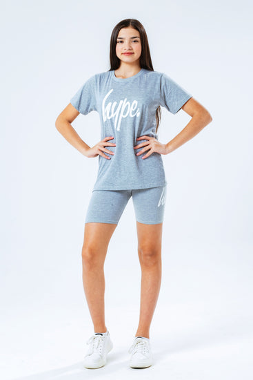 Hype Grey Kids T-Shirt & Cycle Shorts Set