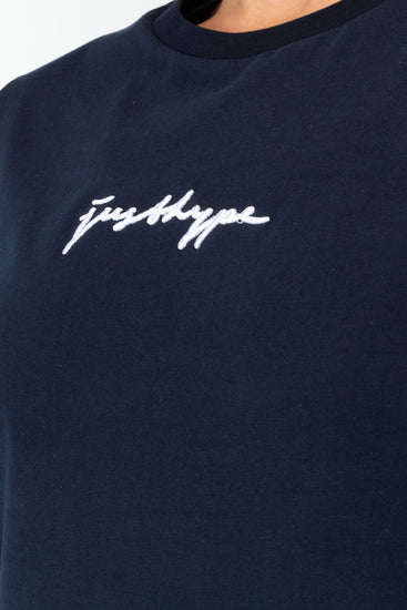 Hype Navy Scribble Logo Women'S T-Shirt