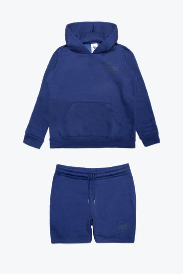 Hype Navy Kids Pullover Hoodie & Shorts Set