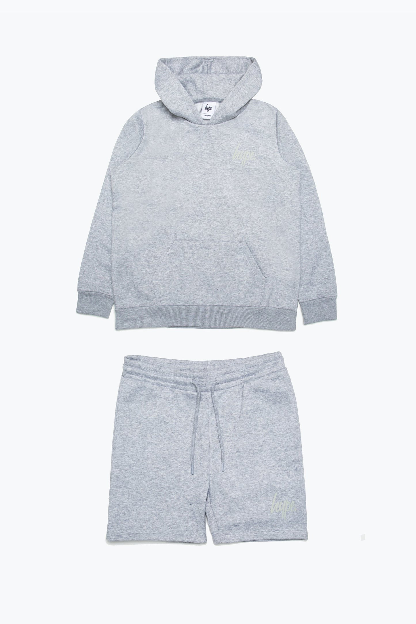 Hype Grey Kids Pullover Hoodie & Shorts Set