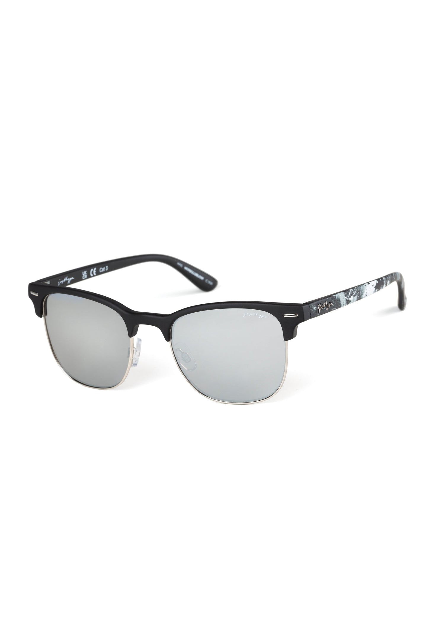 HYPE CLUB LOW BLACK SILVER SUNGLASSES