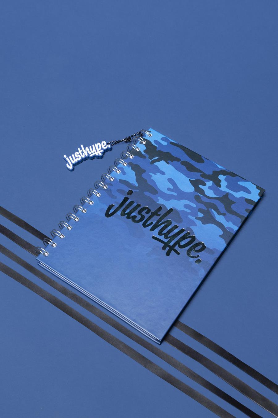 Hype Blue Camo A5 Notebook With Rubber Charm