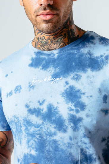 Hype Blue Tie Dye Men'S Oversized T-Shirt