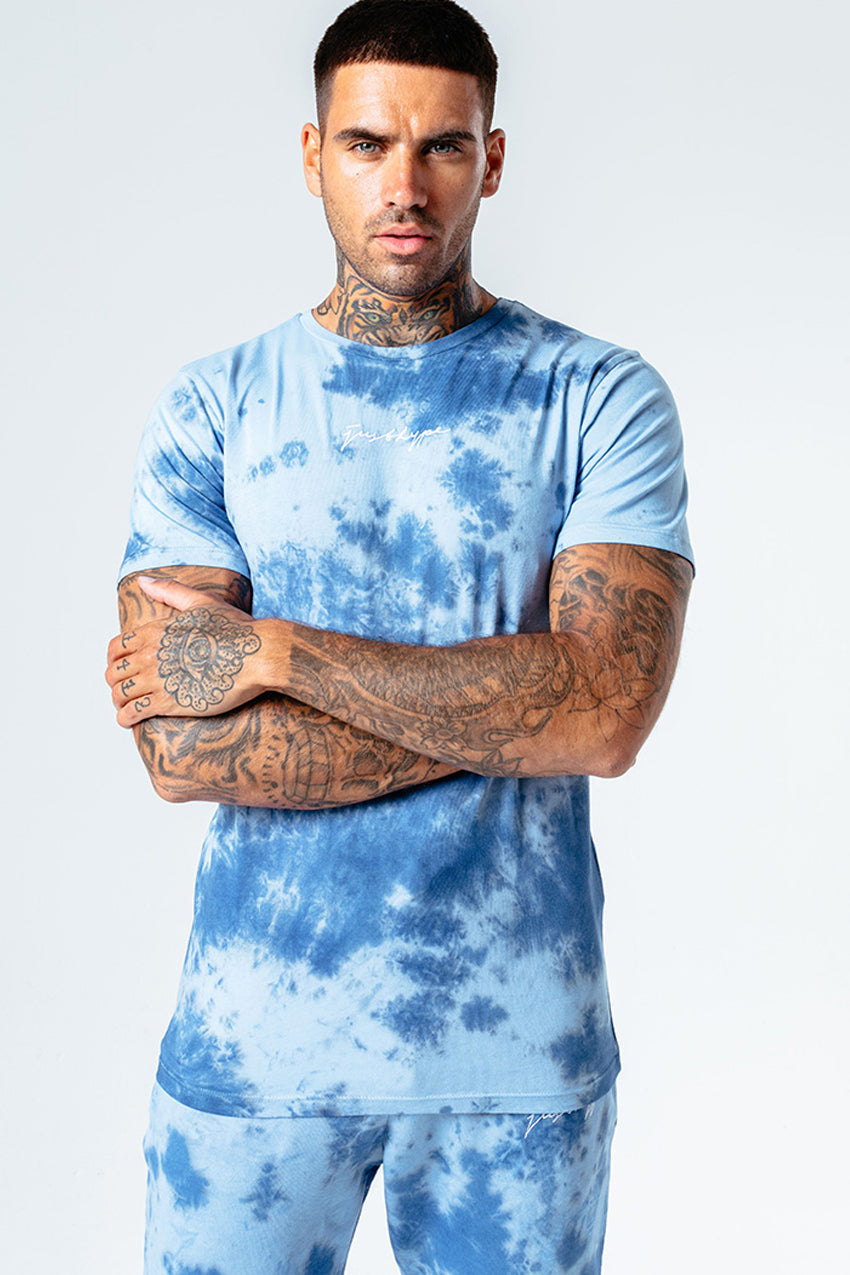 Hype Blue Tie Dye Men'S Oversized T-Shirt