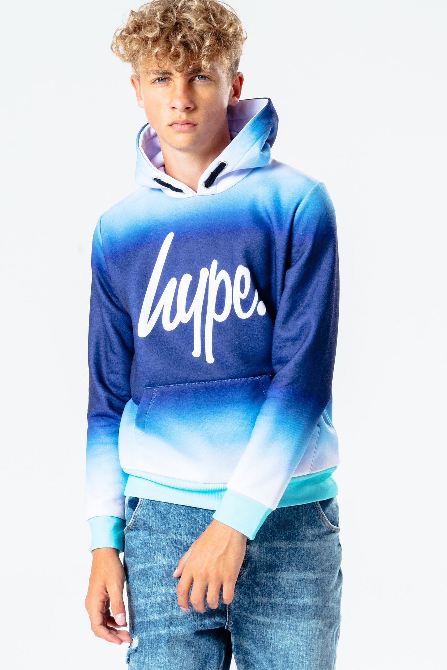 Hype Turquoise Fade Kids Pullover Hoodie