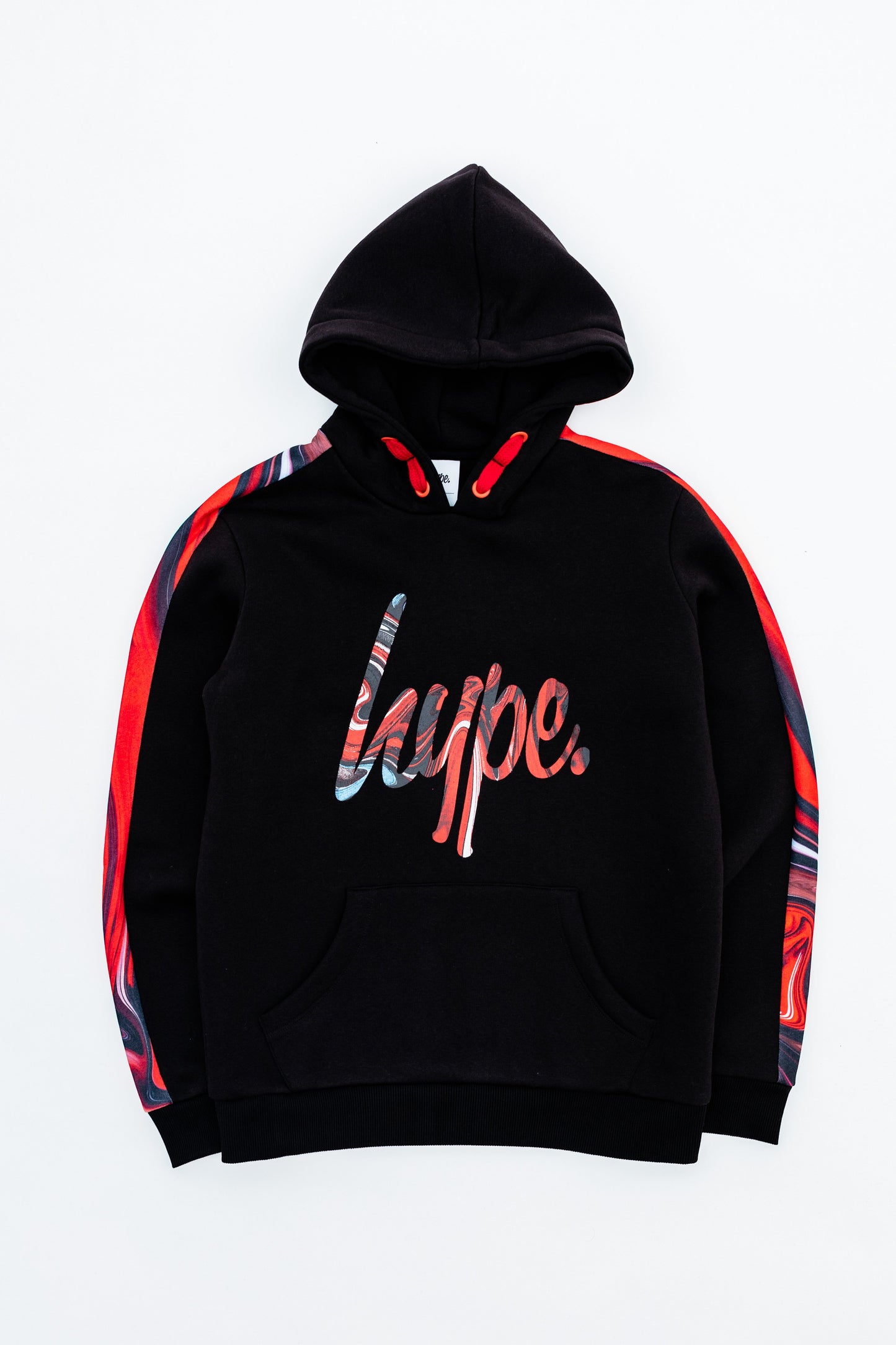 Hype Red Marble Panel Kids Pullover Hoodie