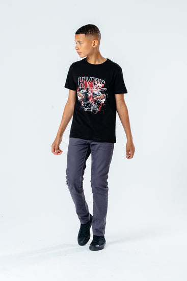 Hype Black Dobermann Logo Kids T-Shirt
