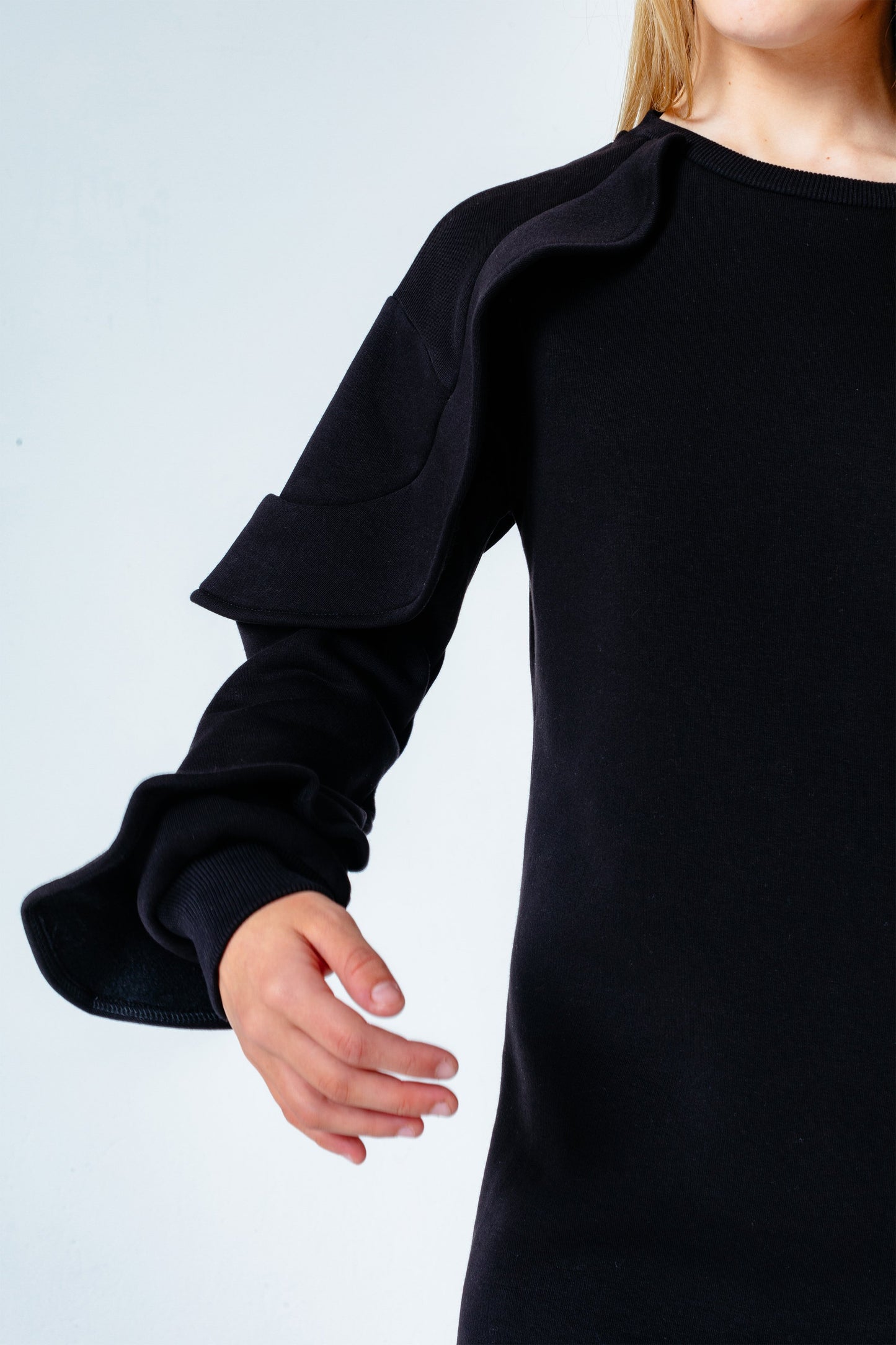 Hype Black Frill Detail Kids Sweat Dress