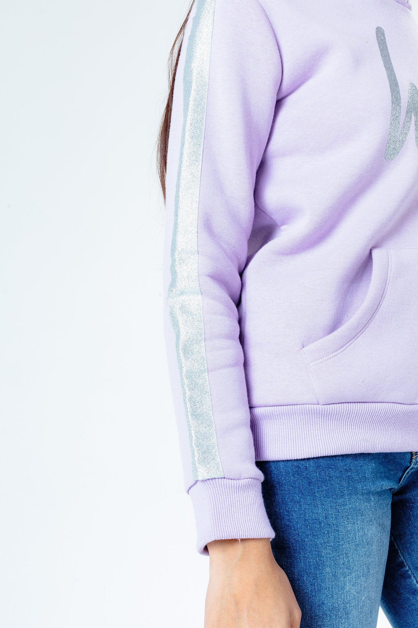Hype Lilac Glitter Taped Kids Pullover Hoodie