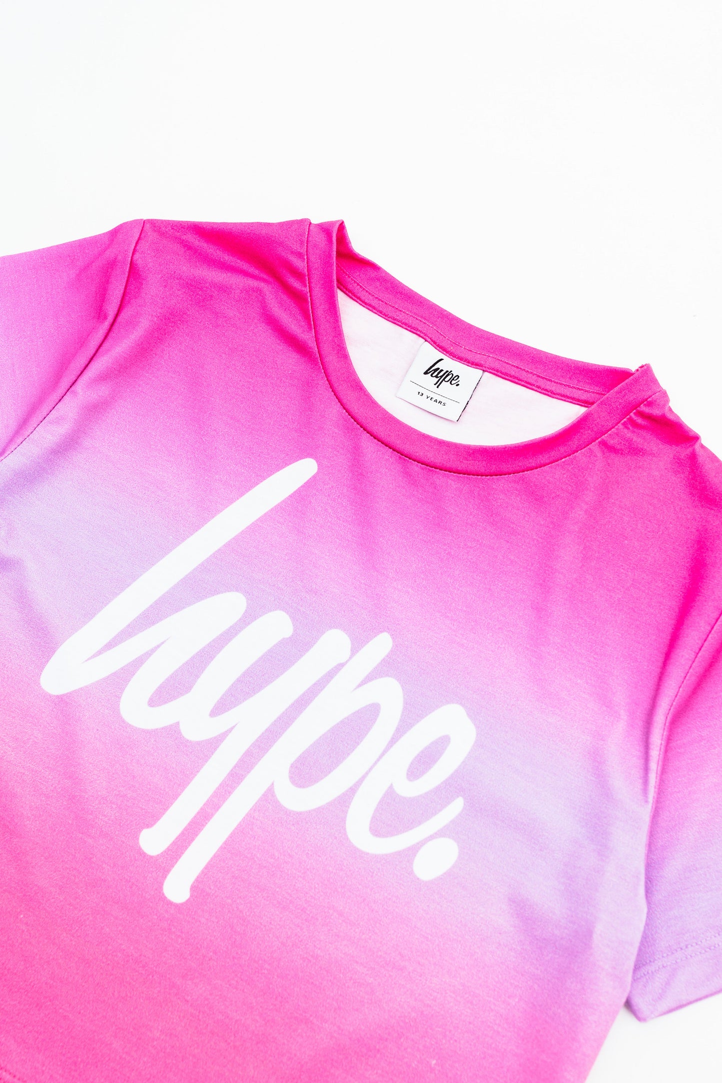 Hype Rosy Pink Fade Kids Crop T-Shirt