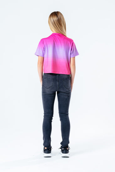 Hype Rosy Pink Fade Kids Crop T-Shirt