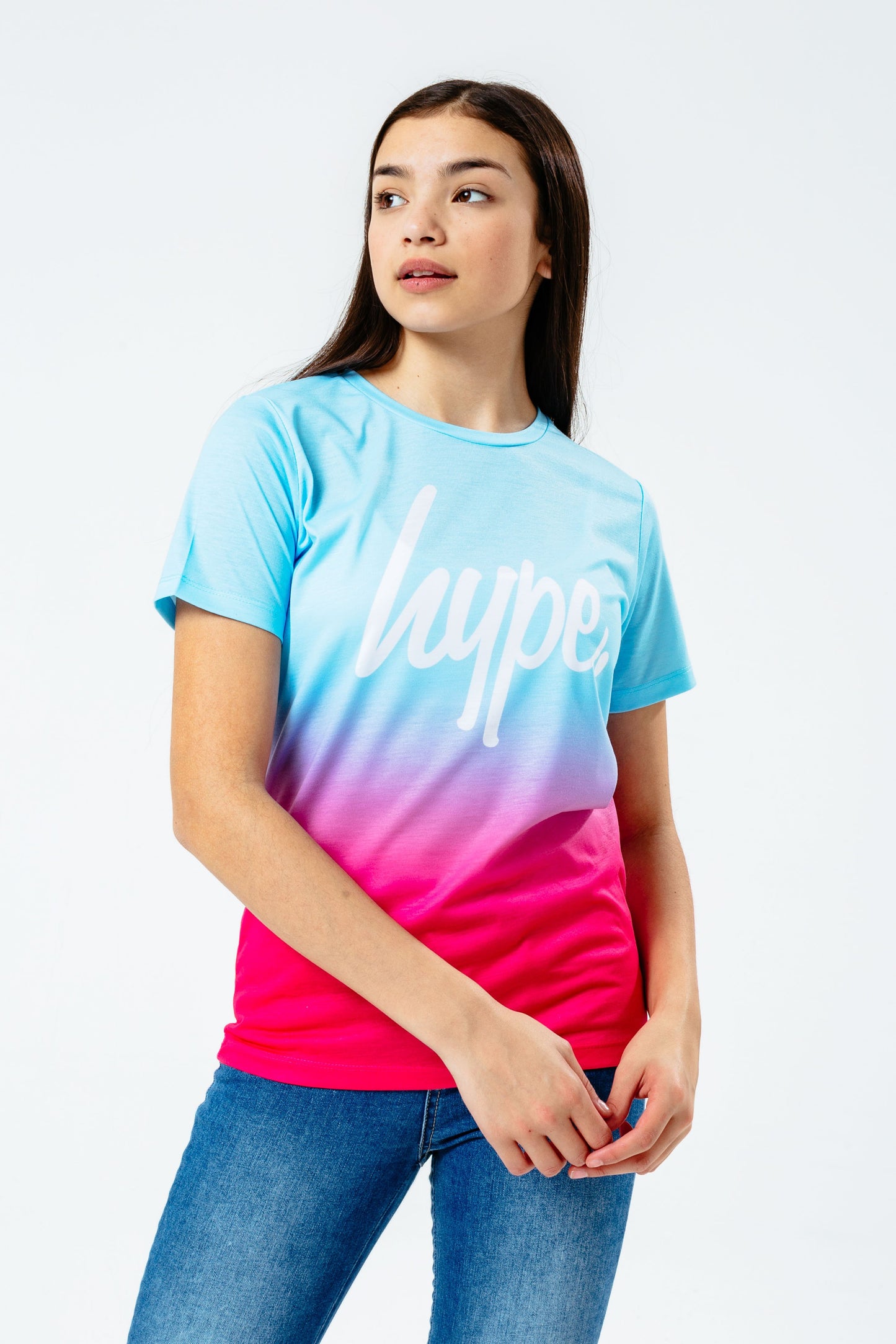 Hype Pink Blue Fade Kids T-Shirt