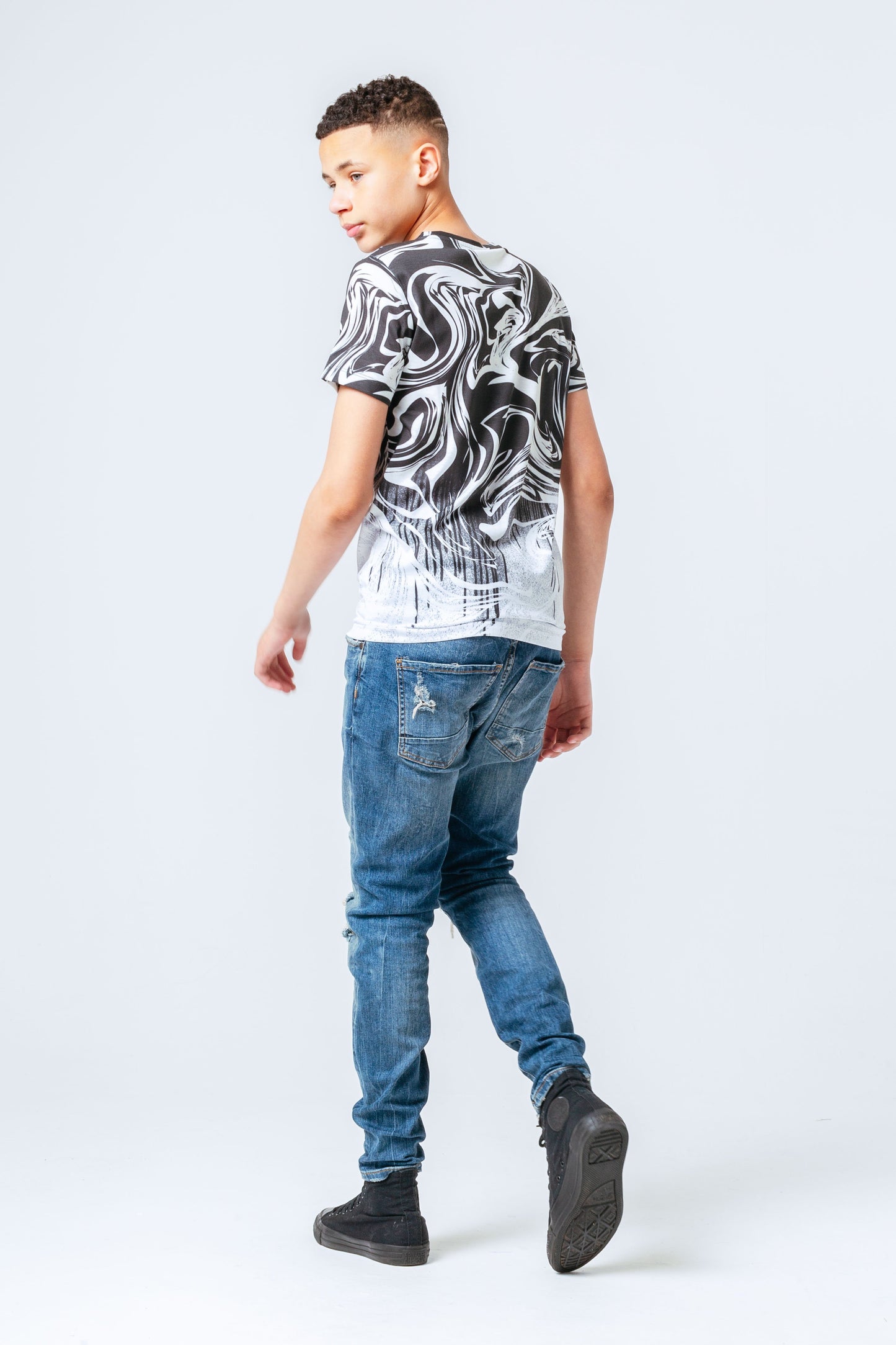 HYPE MONO SWIRL FADE KIDS T-SHIRT