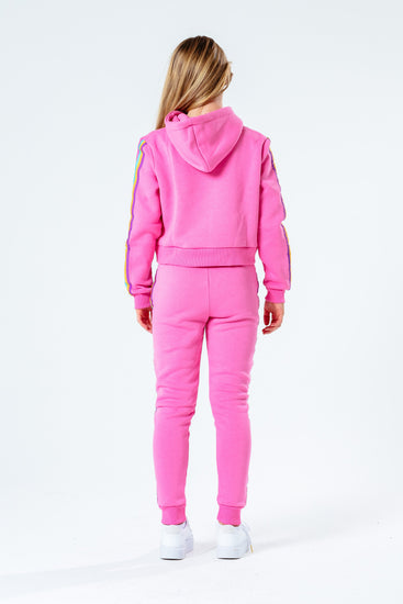 Hype Pink Rainbow Taped Kids Joggers