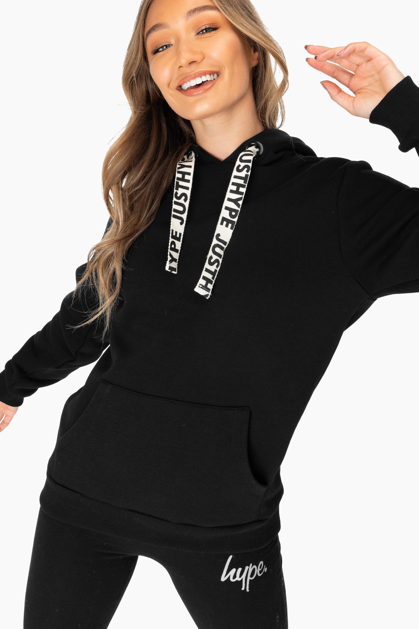 Hype Black Drawcord Women'S Pullover Hoodie