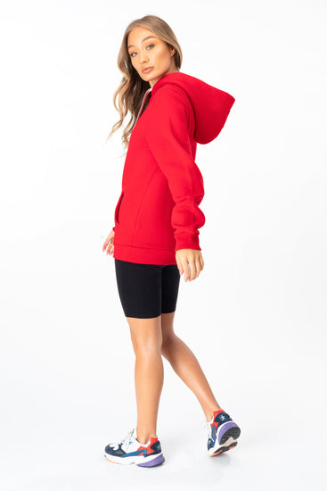 Hype Red Drawcord Women'S Pullover Hoodie