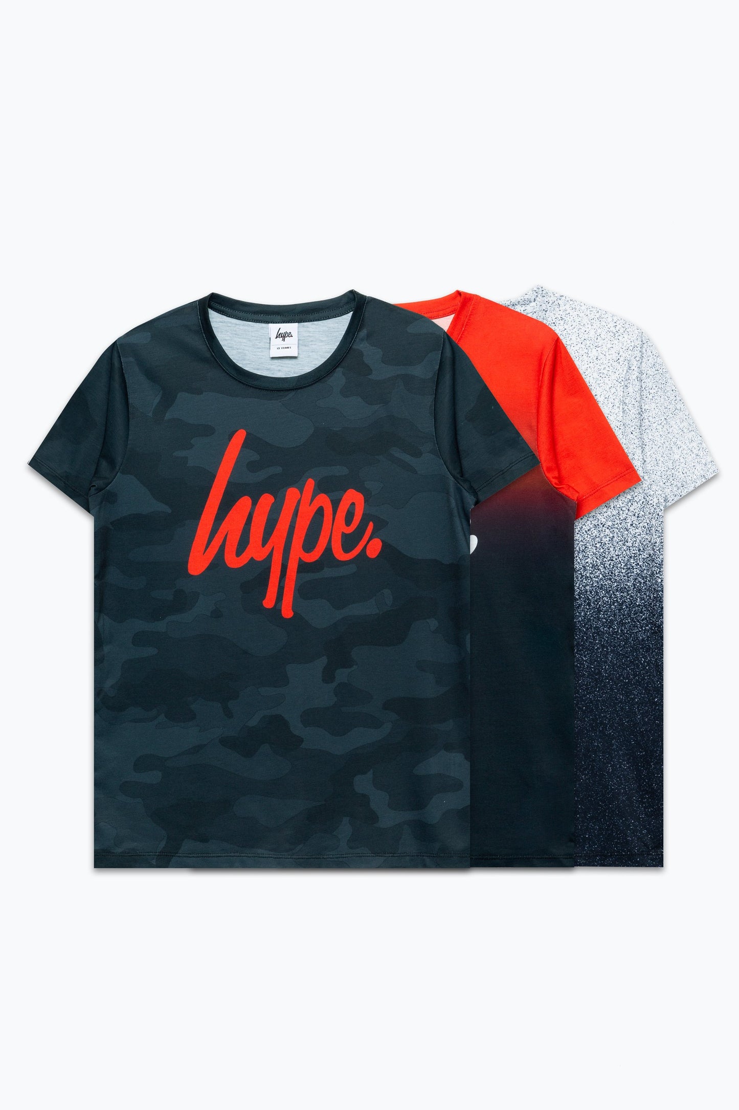 HYPE THREE PACK SPECKLE FADE CAMO KIDS T-SHIRT