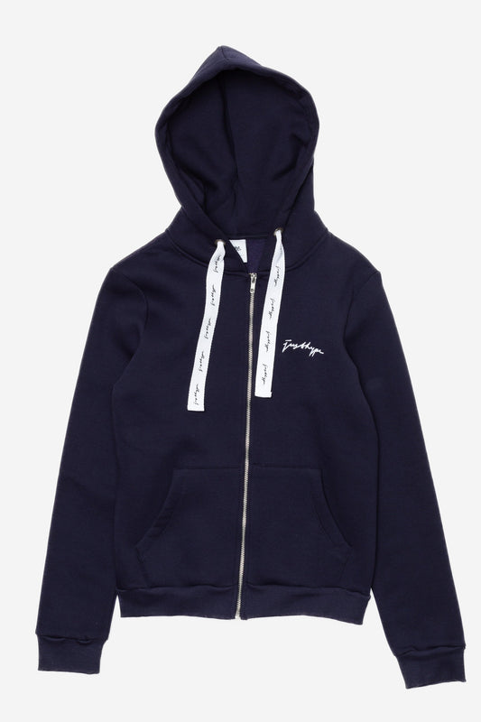 HYPE WOMENS NAVY SCRIBBLE ZIP HOODIE