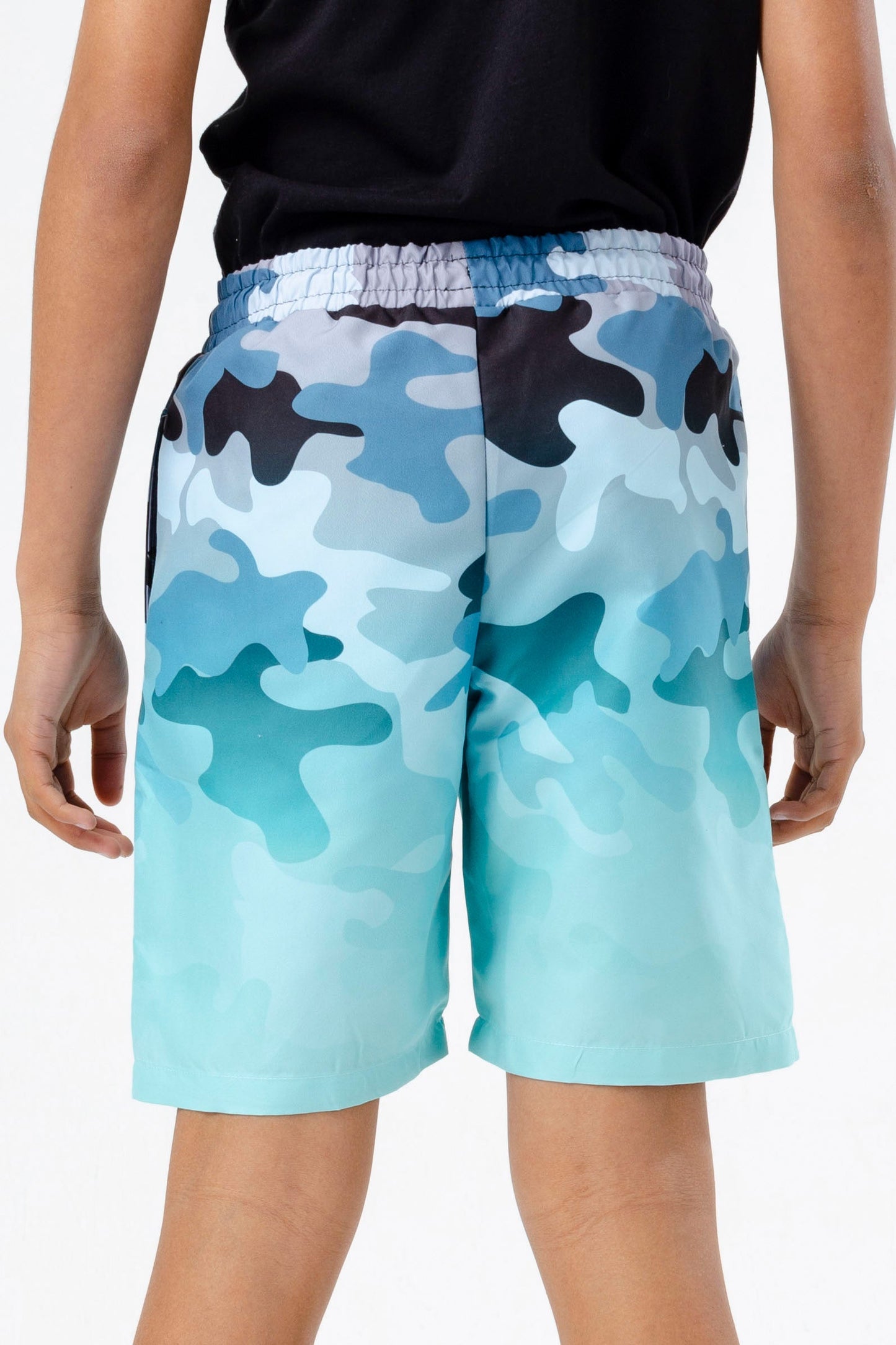 HYPE BOYS CAMO FADE BLUE SWIM SHORTS